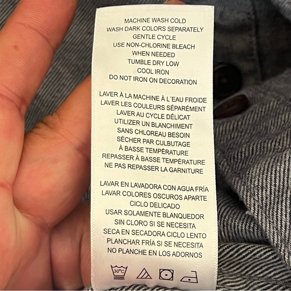 Ben Sherman Size XL Gray & Blue Button Long Sleeve Shirt Shacket Overshirt - Picture 7 of 11